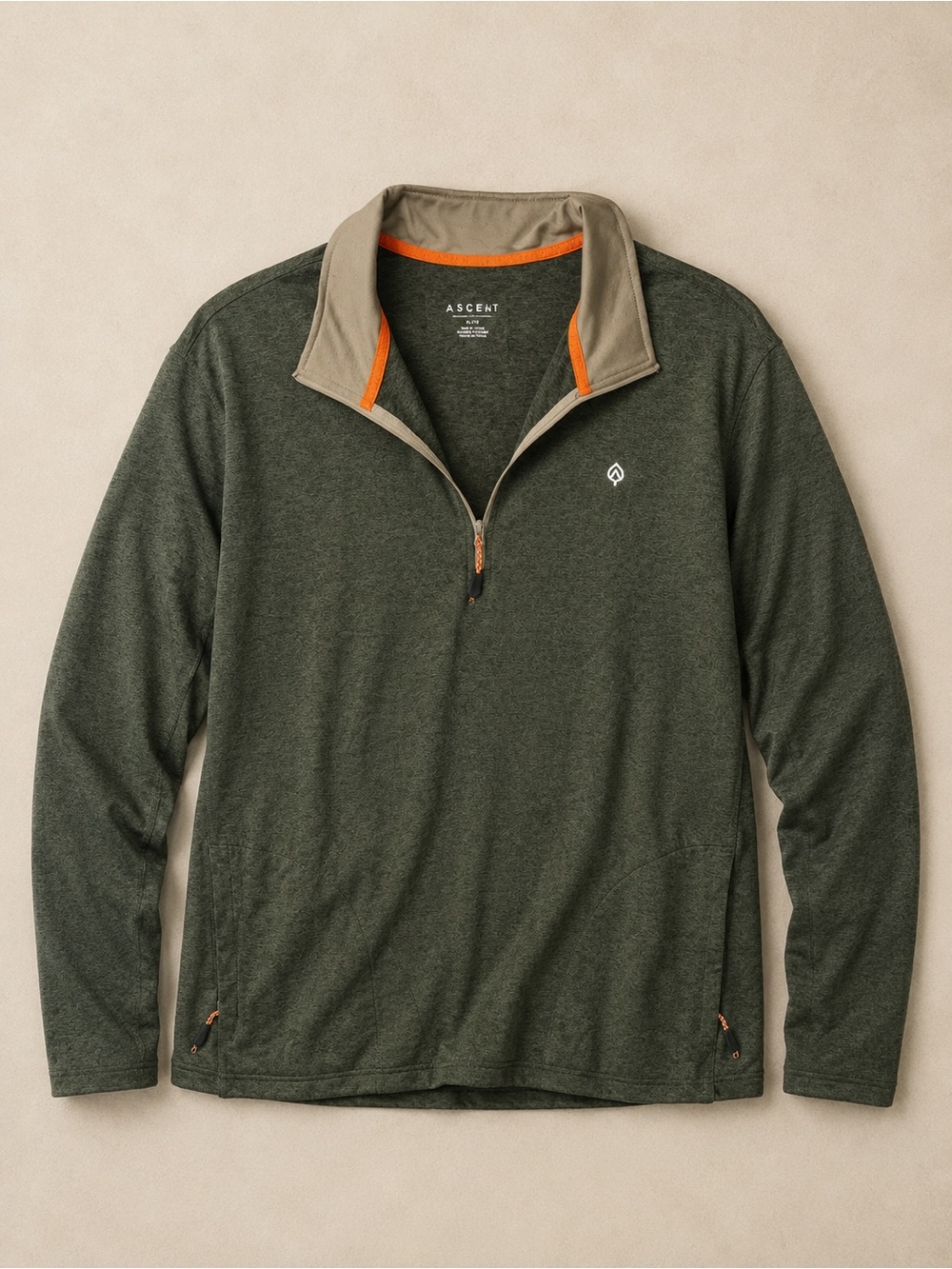 Aspen Quarter Zip Performance Pullover Green Long Sleeve Size Large